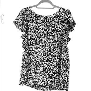 Black and white floral Loft blouse